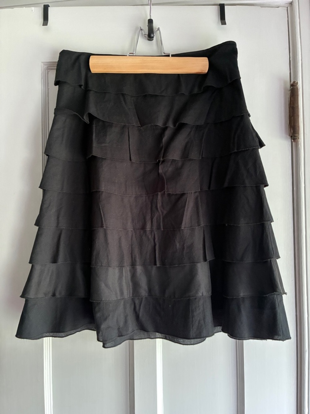 Anthropologie black ruffle skirt